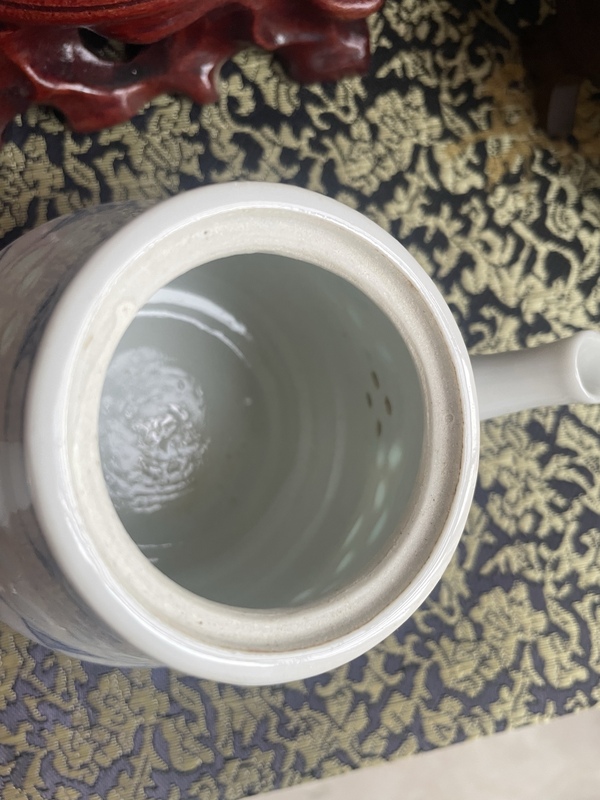 古玩陶瓷青花玲瓏瓷執壺拍賣,當前價格1500元