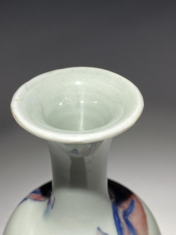 古玩陶瓷青花釉里紅虎溪三笑紋萊芙瓶拍賣，當(dāng)前價(jià)格15888元
