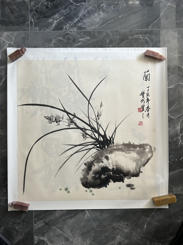 古玩字畫謝會彤老師精品《蘭花》拍賣，當前價格450元