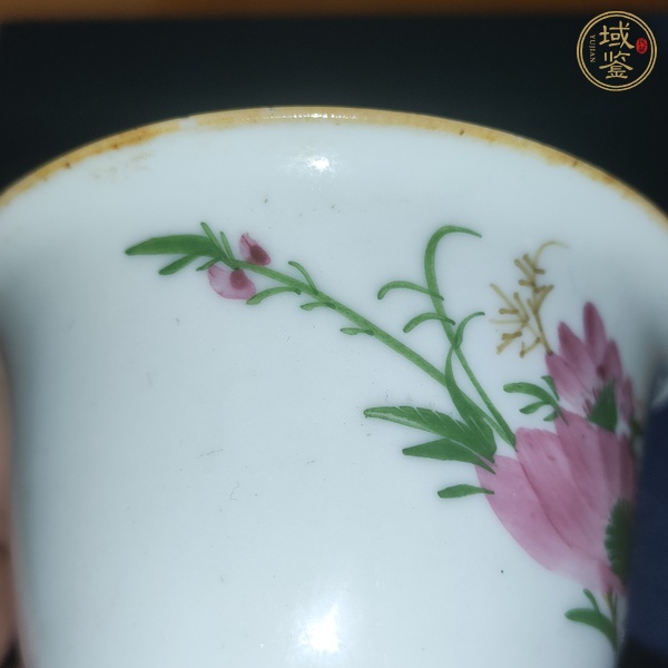 古玩陶瓷粉彩花卉紋茶杯真品鑒賞圖