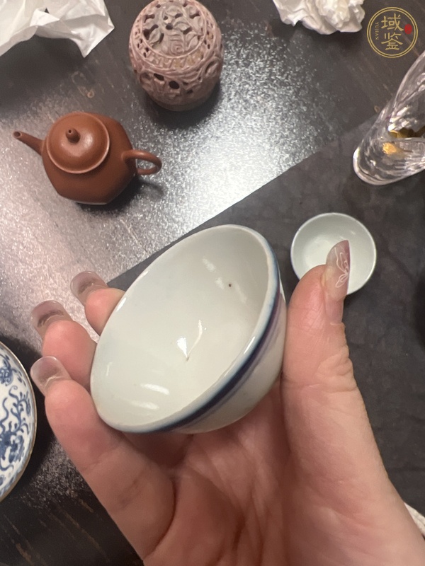 古玩陶瓷青花杯一組真品鑒賞圖