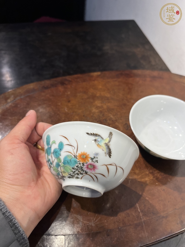 古玩陶瓷粉彩花鳥紋碗 真品鑒賞圖