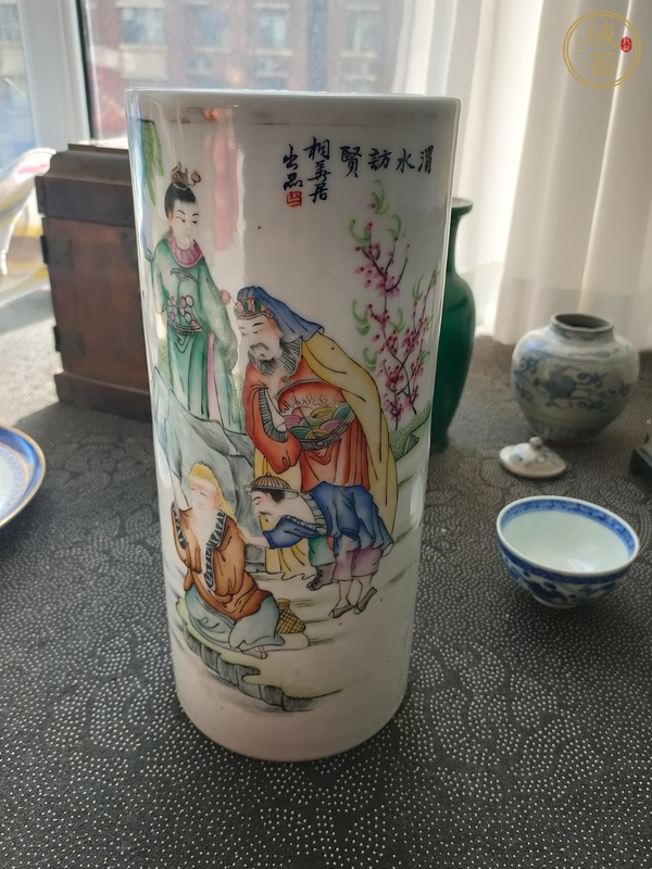 古玩陶瓷粉彩帽筒真品鑒賞圖