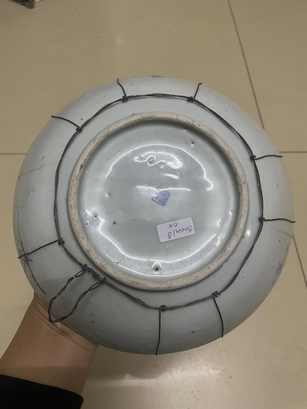 古玩陶瓷青花葡萄紋盤拍賣,當前價格800元