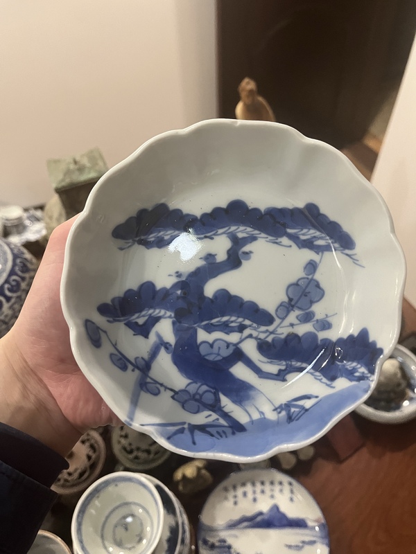 古玩陶瓷清代歲寒三友青花盤拍賣,當(dāng)前價(jià)格2800元