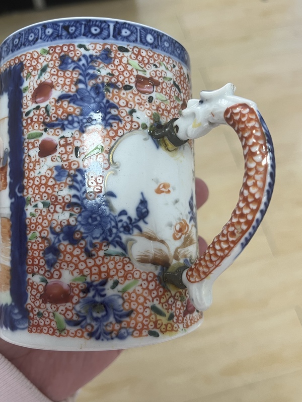古玩陶瓷人物紋青花廣彩執杯拍賣,當前價格3800元