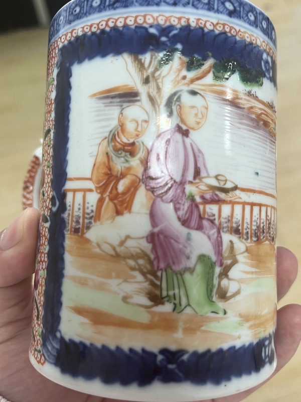 古玩陶瓷人物紋青花廣彩執杯拍賣,當前價格3800元