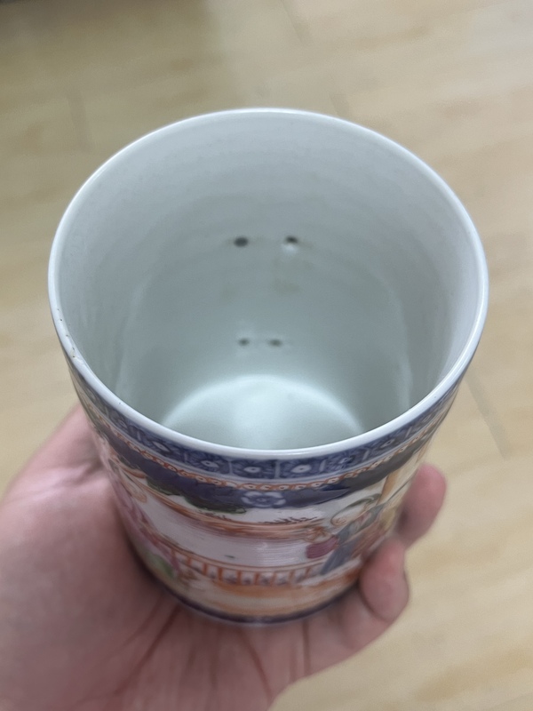 古玩陶瓷人物紋青花廣彩執杯拍賣,當前價格3800元