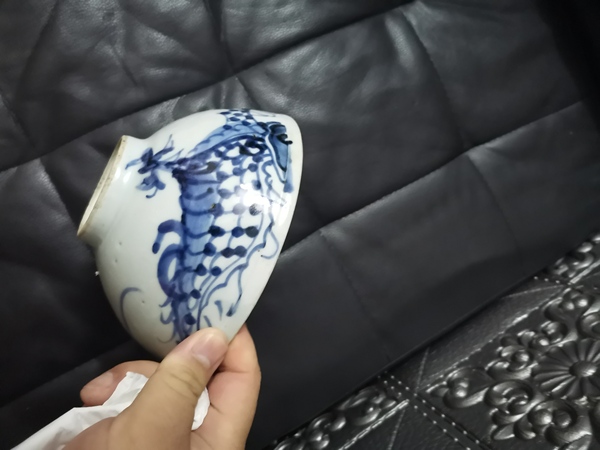 古玩陶瓷青花過墻龍紋淺碗拍賣,當前價格5000元