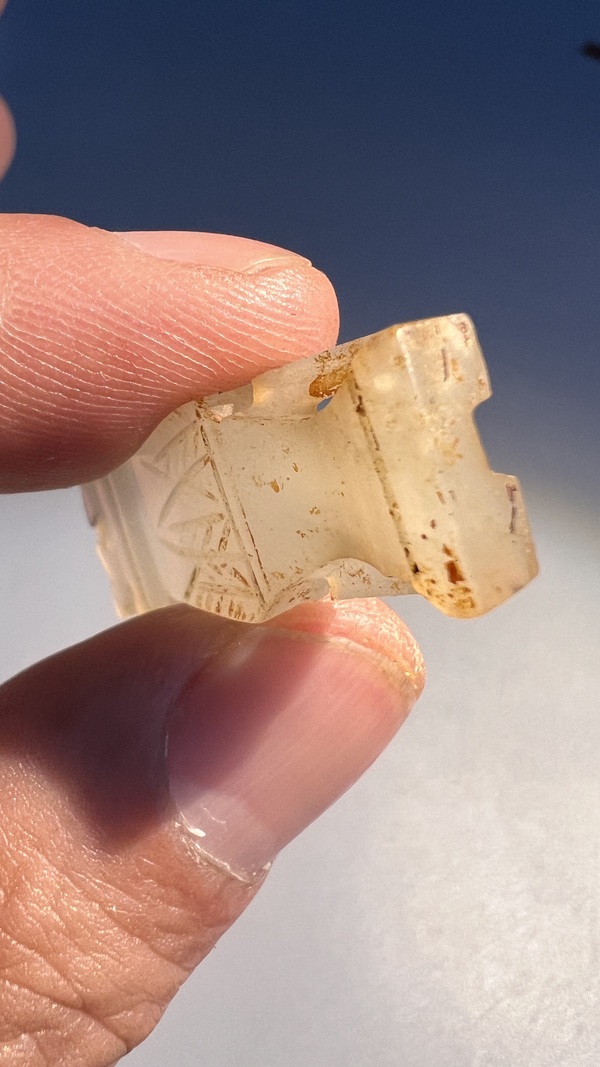 古玩玉器明代時期和田花飾拍賣，當前價格1888元