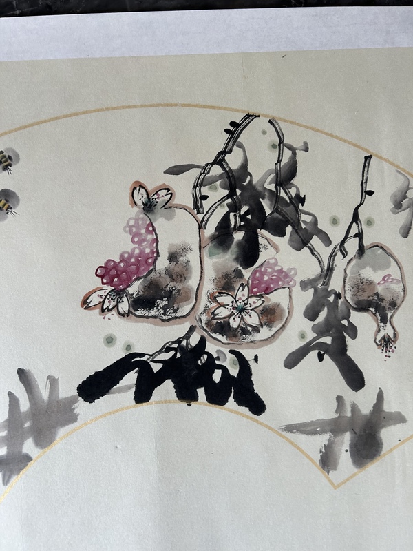 古玩字畫謝會彤《石榴碩果飄香》拍賣,當(dāng)前價格450元
