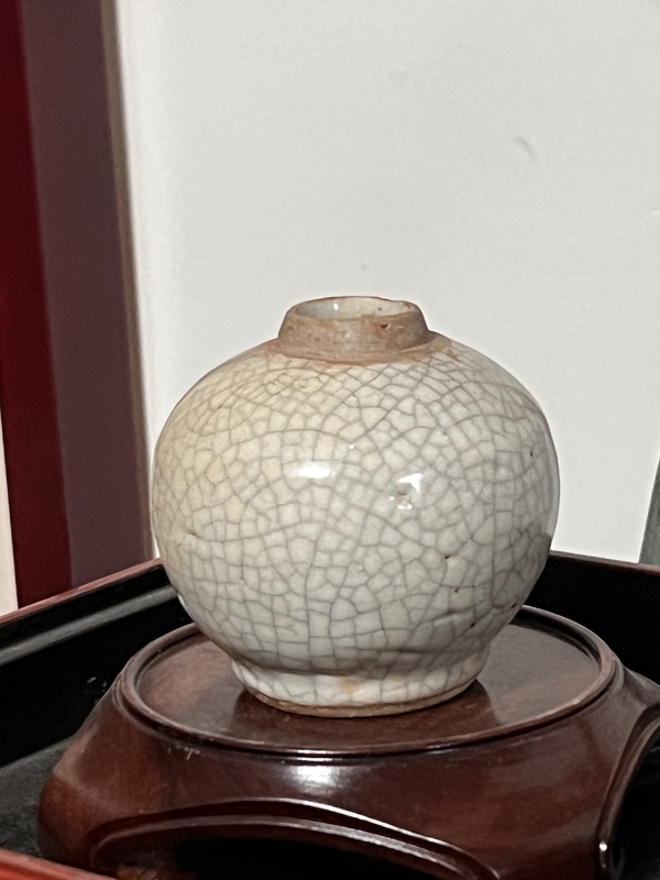 古玩陶瓷清中期哥釉文房小罐拍賣,當前價格3600元