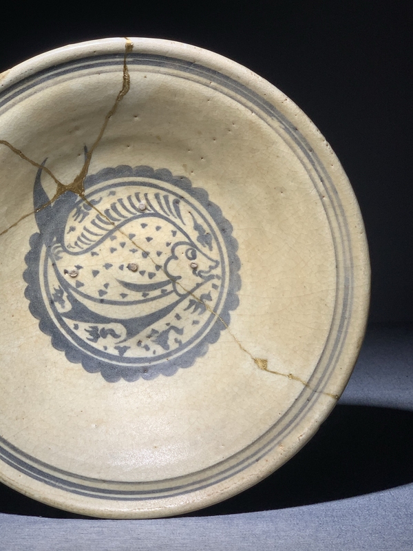 古玩陶瓷超大明代青花魚紋盤拍賣,當前價格688元