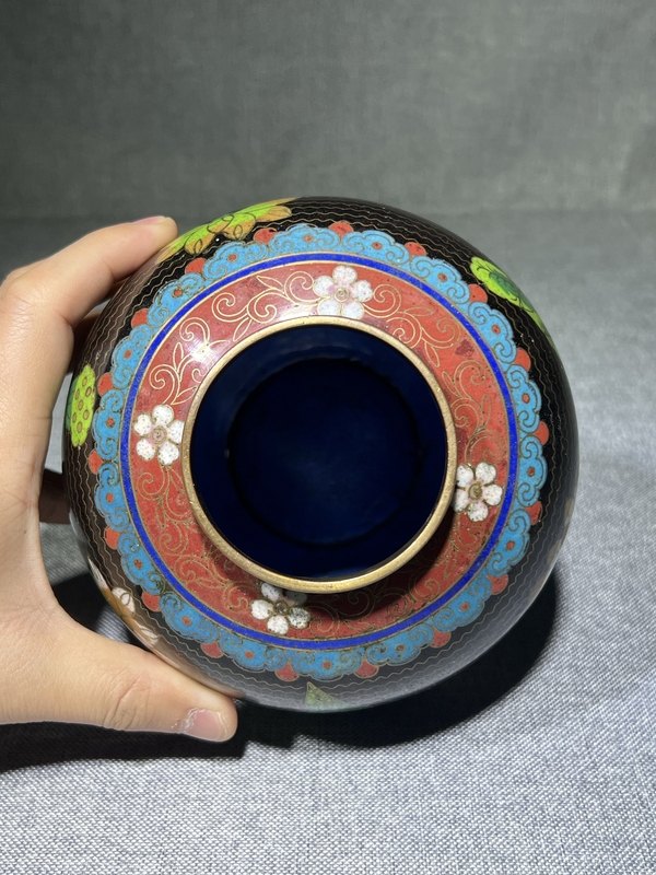 古玩陶瓷【清倉大處理】晚清銅胎畫琺瑯蓋罐拍賣,當前價格888元