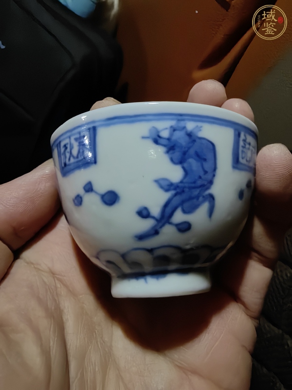 古玩陶瓷青花魁星點(diǎn)斗紋杯 真品鑒賞圖