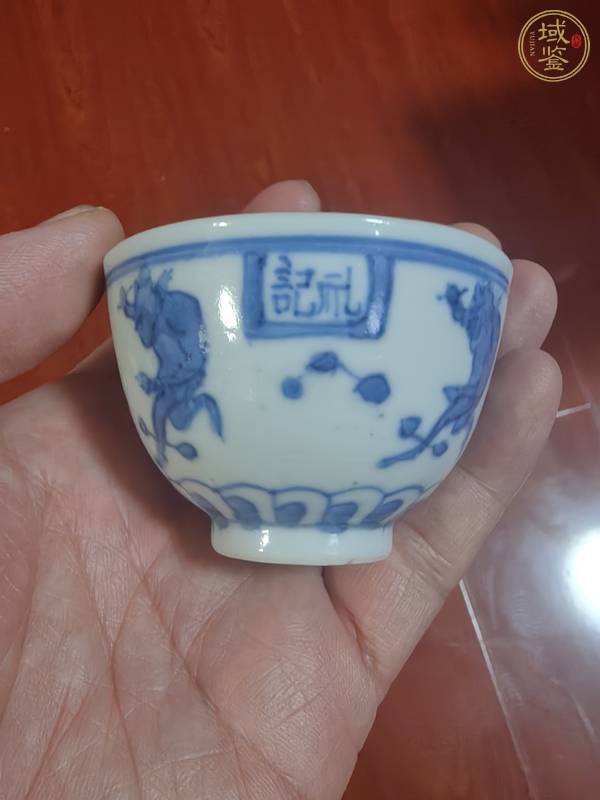 古玩陶瓷青花魁星點(diǎn)斗紋杯 真品鑒賞圖