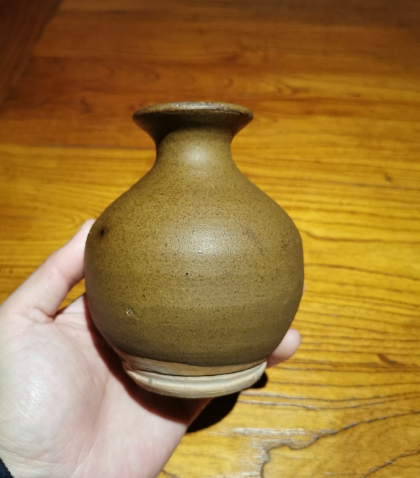 古玩陶瓷元明茶葉末釉小撇口瓶拍賣,當前價格700元