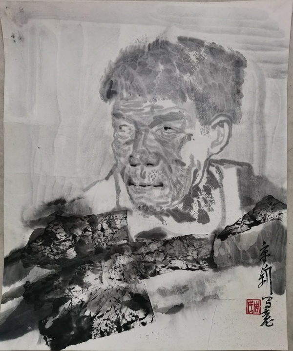 古玩字畫現任中美協副主席江蘇美協主席周京新水墨寫意人物拍賣,當前價格12000元