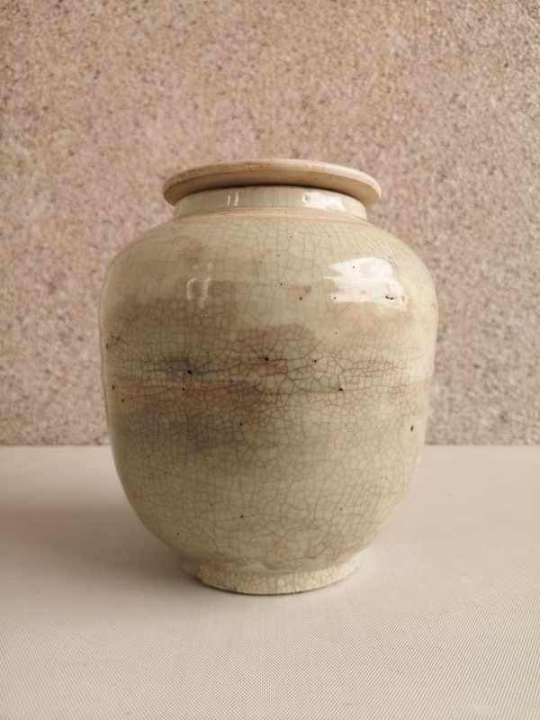 古玩陶瓷哥釉蓋罐拍賣,當(dāng)前價(jià)格858元