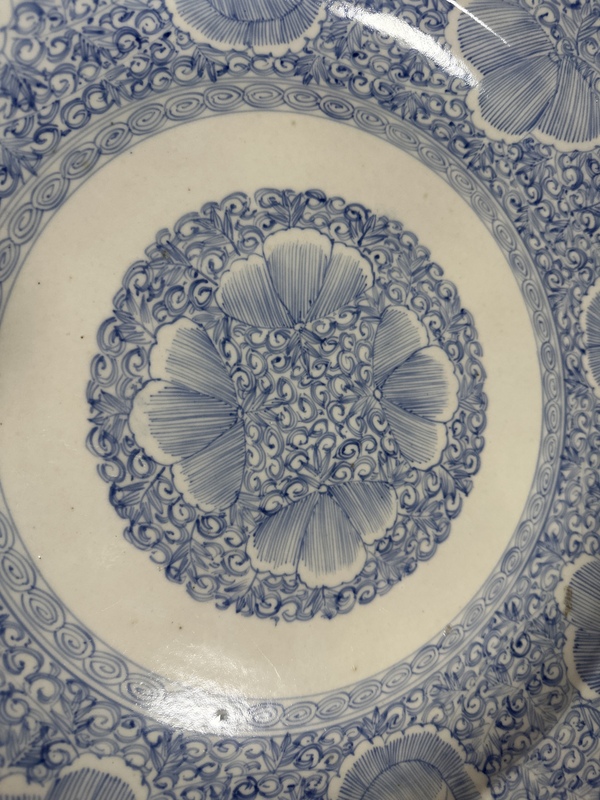 古玩陶瓷花卉紋青花盤拍賣,當前價格5600元