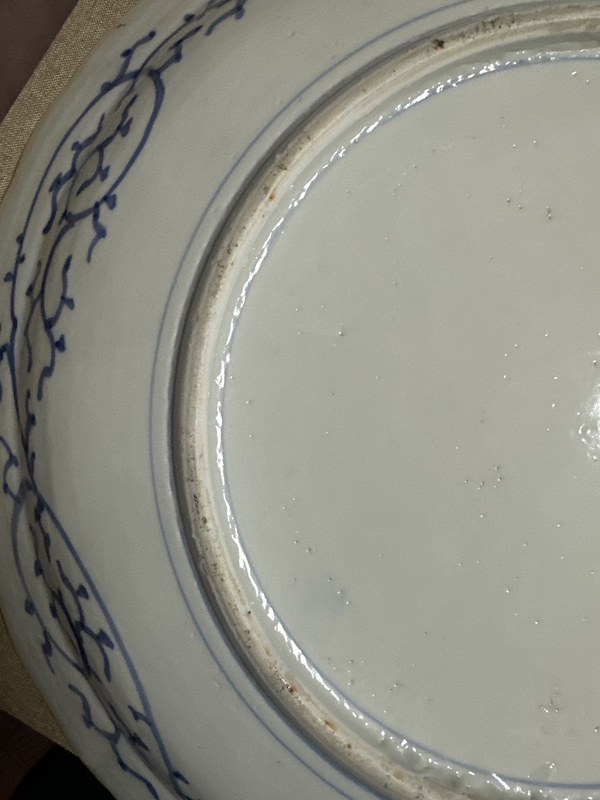 古玩陶瓷花卉紋青花盤拍賣,當前價格5600元