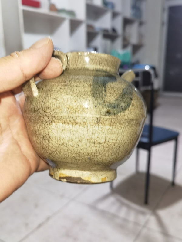 古玩轉(zhuǎn)賣哥釉青花執(zhí)壺拍賣，當(dāng)前價格150元