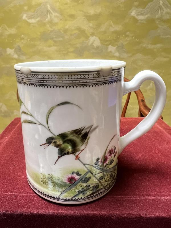 古玩陶瓷鄧肖禹粉彩花鳥紋馬克杯拍賣,當前價格6800元