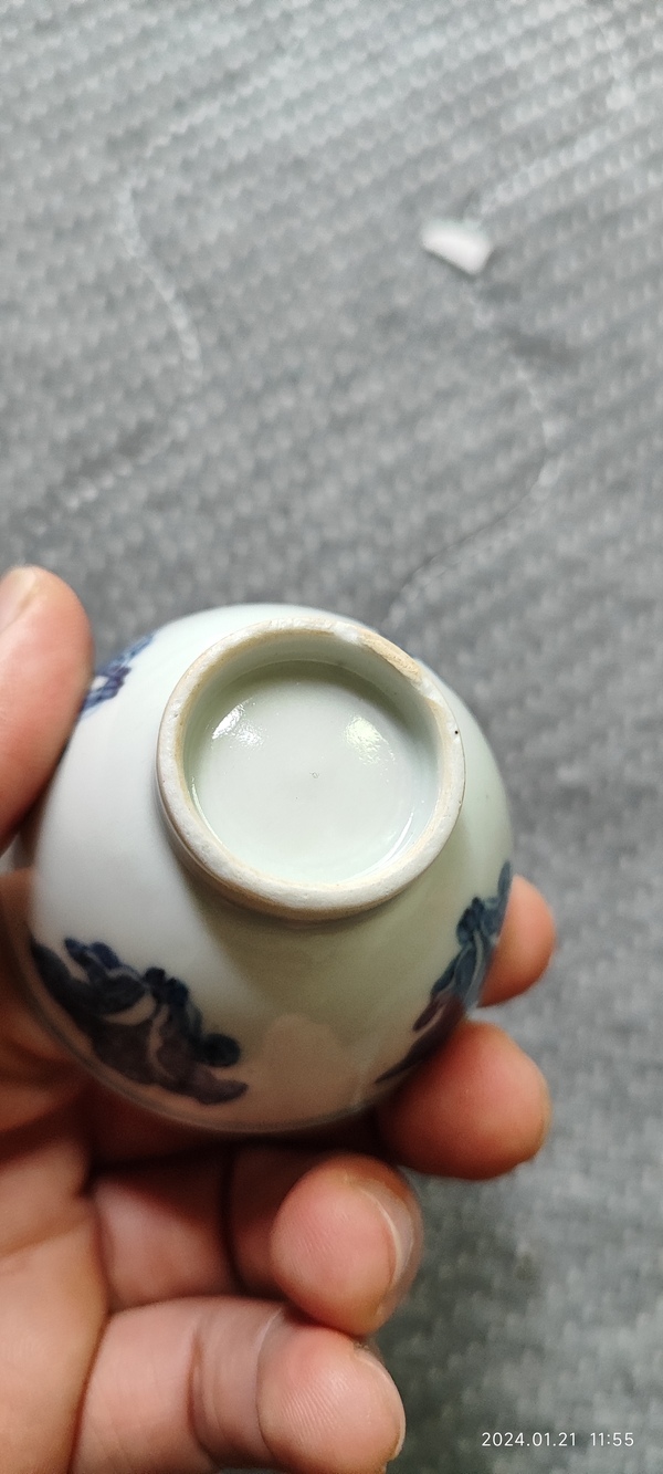 古玩陶瓷清中期青花百財圖小杯拍賣，當(dāng)前價格3800元