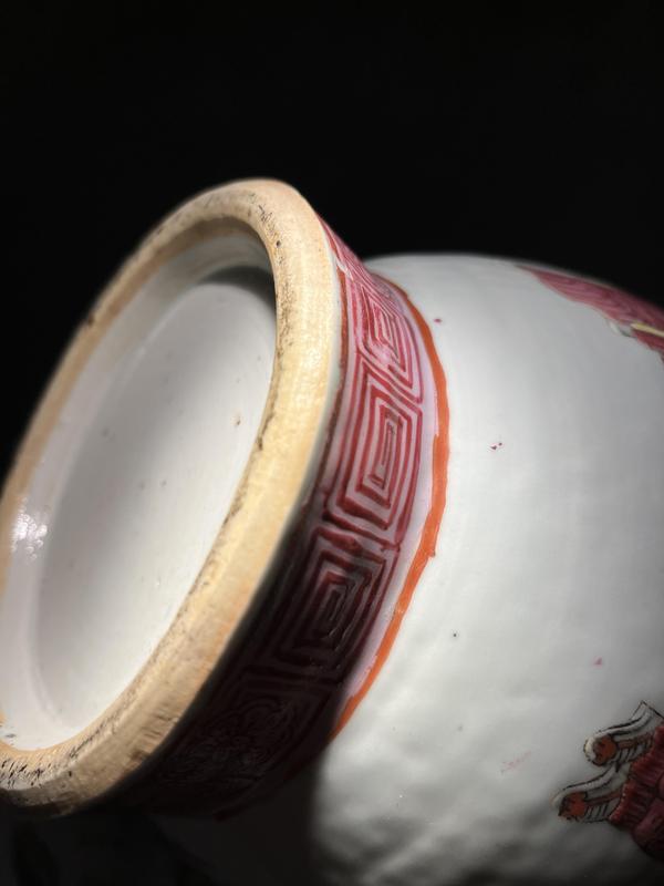 古玩陶瓷粉彩貼塑無雙譜瓶拍賣,當前價格120000元