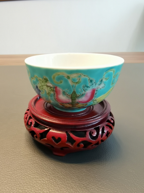 古玩陶瓷大清光緒年製官窯款粉彩瓜瓞綿綿紋茶杯拍賣,當前價格880元