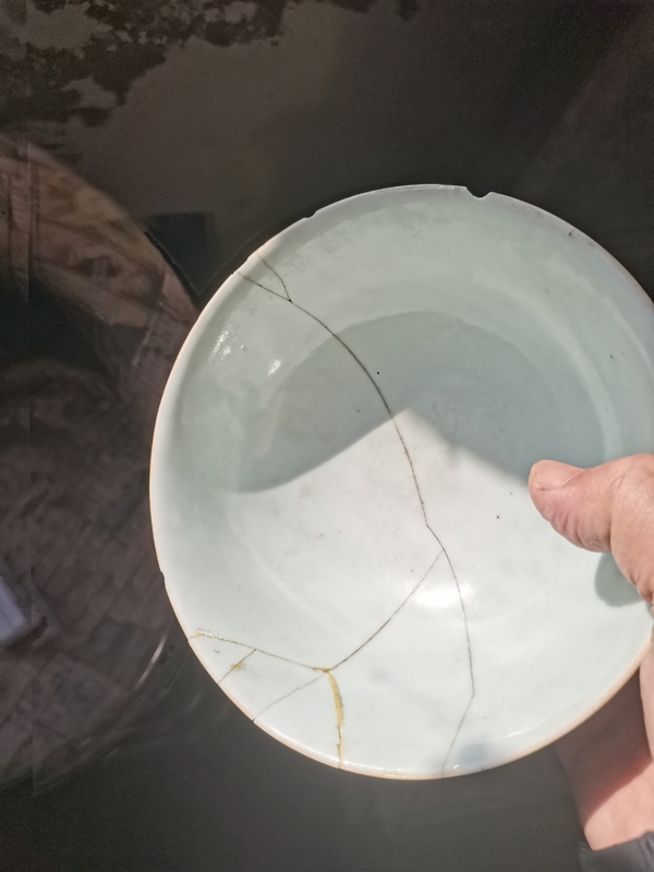 古玩陶瓷豆青釉碗個人看應該是明代的。冬青釉。拍賣,當前價格666元