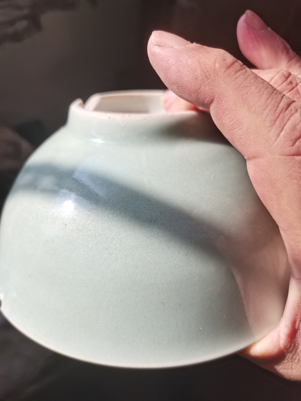 古玩陶瓷豆青釉碗個人看應該是明代的。冬青釉。拍賣,當前價格666元