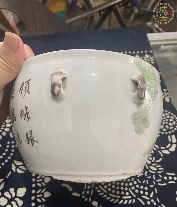 古玩陶瓷淺絳彩粥罐真品鑒賞圖