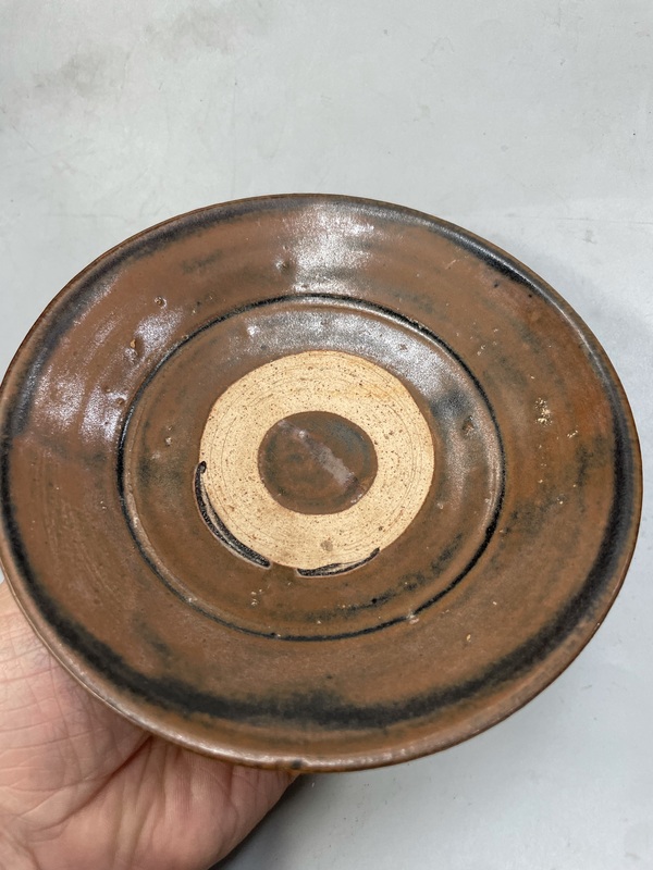 古玩陶瓷紅耀州窯盤拍賣,當前價格4600元