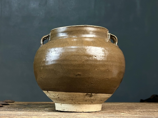 古玩陶瓷磁州窯茶葉末釉四系罐拍賣,當(dāng)前價格288元