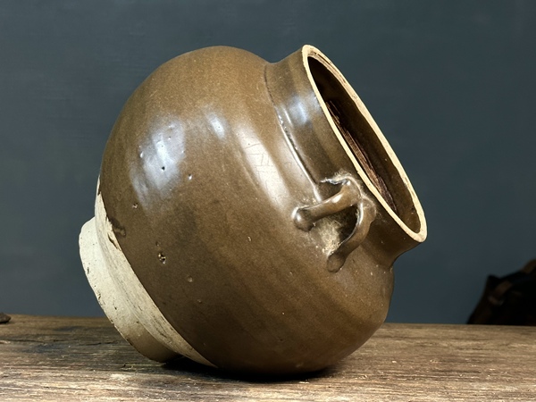 古玩陶瓷磁州窯茶葉末釉四系罐拍賣,當(dāng)前價格288元
