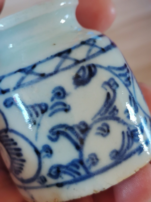 古玩陶瓷青花纏枝花卉水盂拍賣,當前價格498元