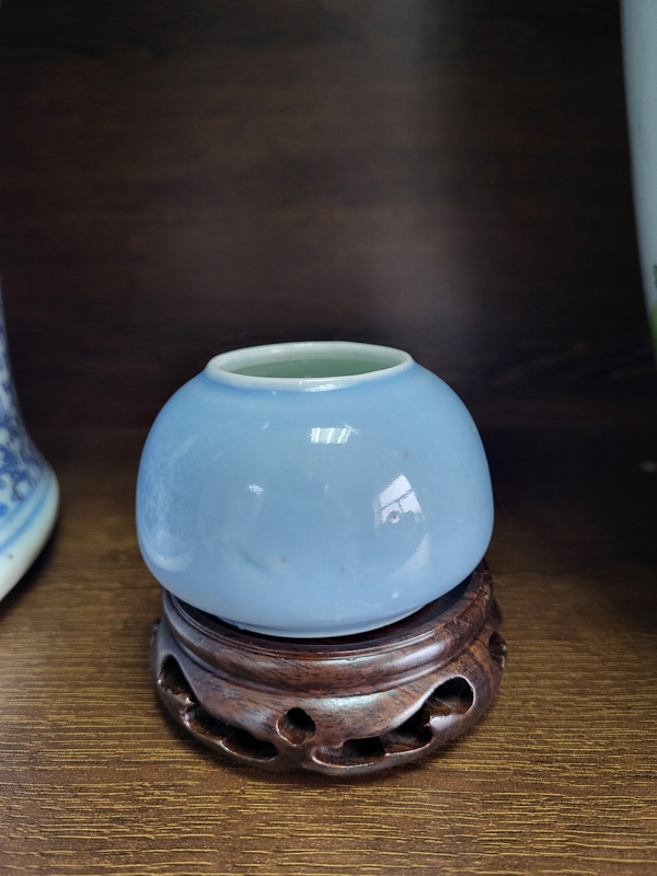 古玩陶瓷天藍釉水盂拍賣,當前價格6800元