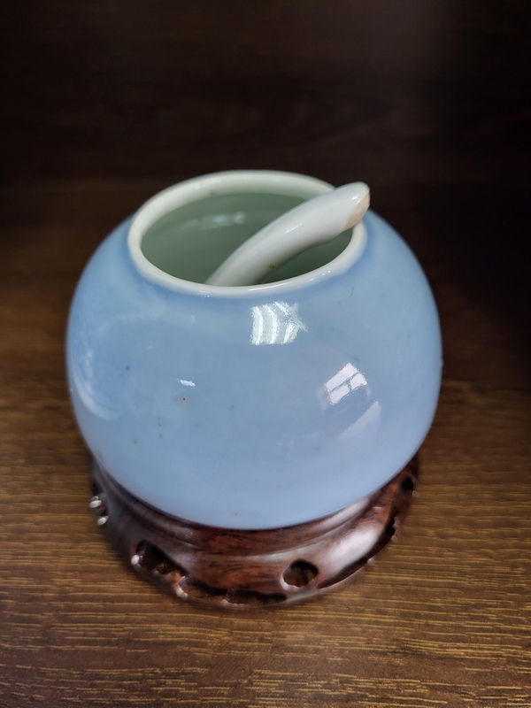古玩陶瓷天藍釉水盂拍賣,當前價格6800元