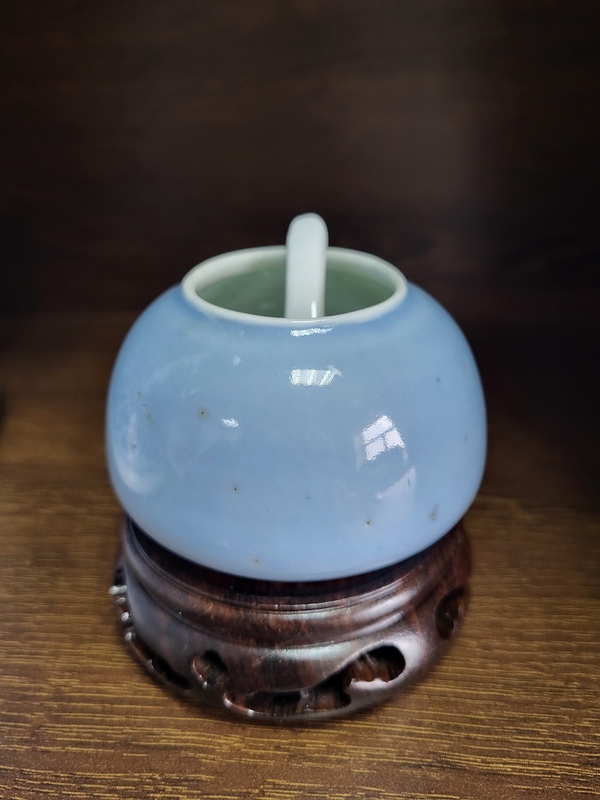 古玩陶瓷天藍釉水盂拍賣,當前價格6800元