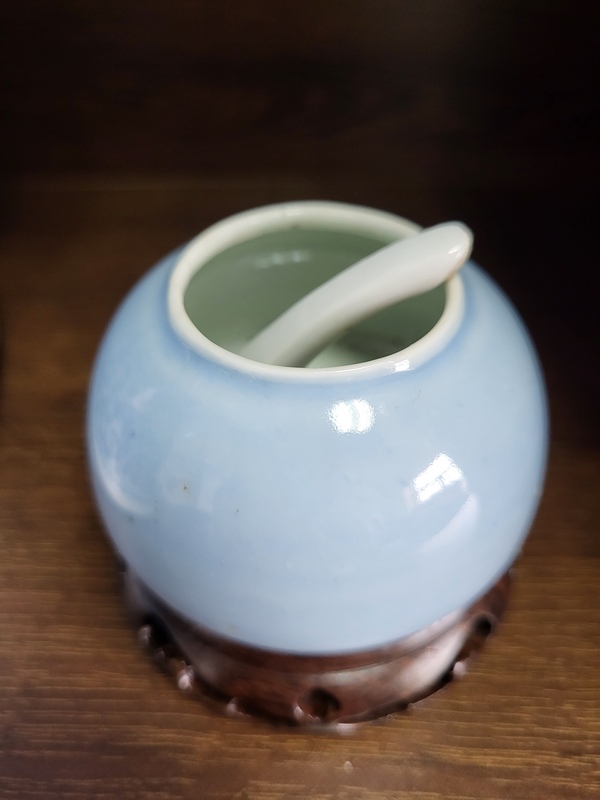古玩陶瓷天藍釉水盂拍賣,當前價格6800元