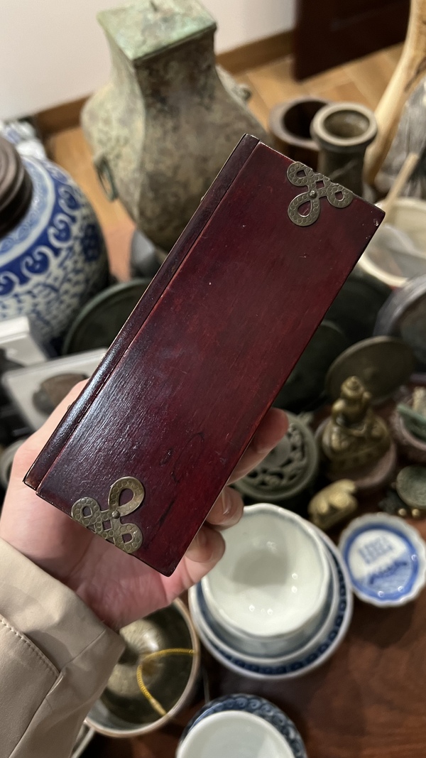 古玩雜項鑲玉木盒拍賣,當前價格499元