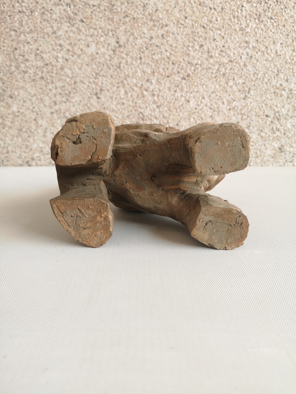 古玩陶瓷陶胎騎獅神像拍賣,當前價格580元