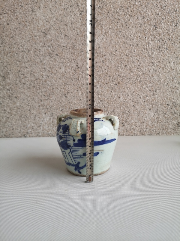 古玩陶瓷青花花卉紋四系壺拍賣,當前價格680元