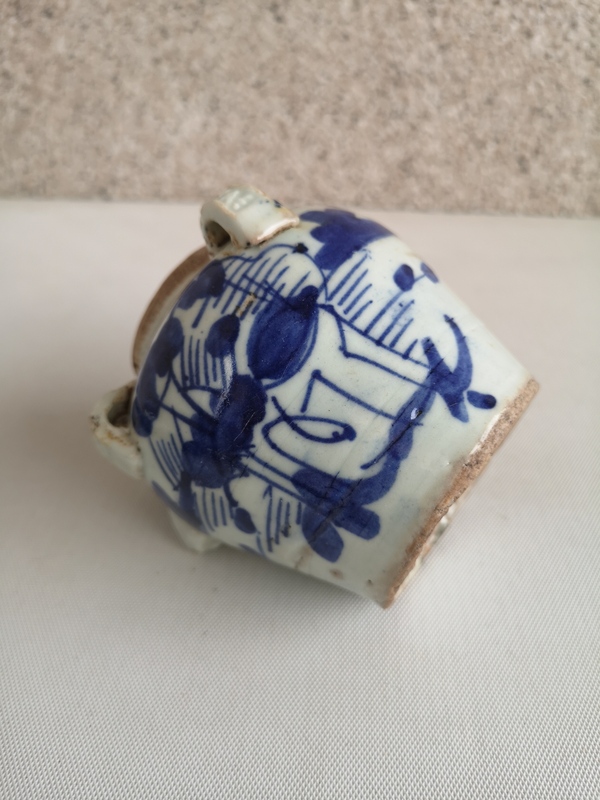 古玩陶瓷青花花卉紋四系壺拍賣,當前價格680元