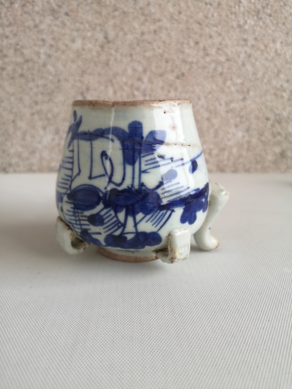 古玩陶瓷青花花卉紋四系壺拍賣,當前價格680元