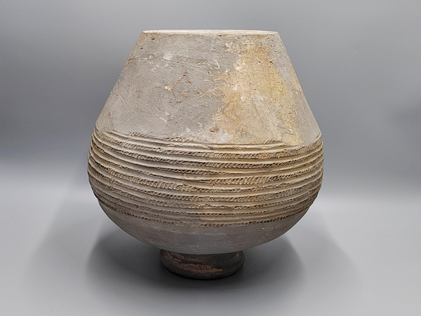 古玩陶瓷館藏級珍品戰漢繩紋大罐【器型碩大】拍賣,當前價格998元