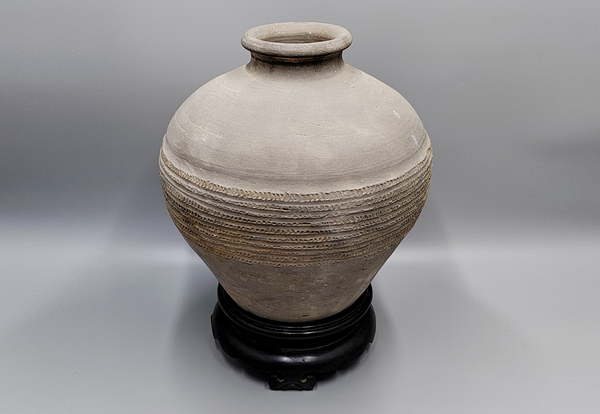 古玩陶瓷館藏級珍品戰漢繩紋大罐【器型碩大】拍賣,當前價格998元