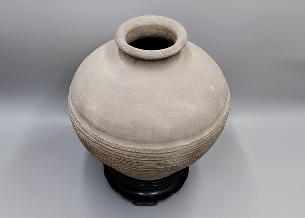 古玩陶瓷館藏級珍品戰漢繩紋大罐【器型碩大】拍賣,當前價格998元