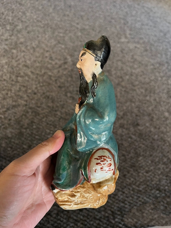 古玩陶瓷民國帶款曹國舅人物名家塑像精品拍賣,當前價格1880元